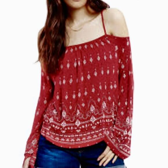Coachella x H+M off shoulder top, Small boho red bandanna print collaboration - Picture 9 of 9